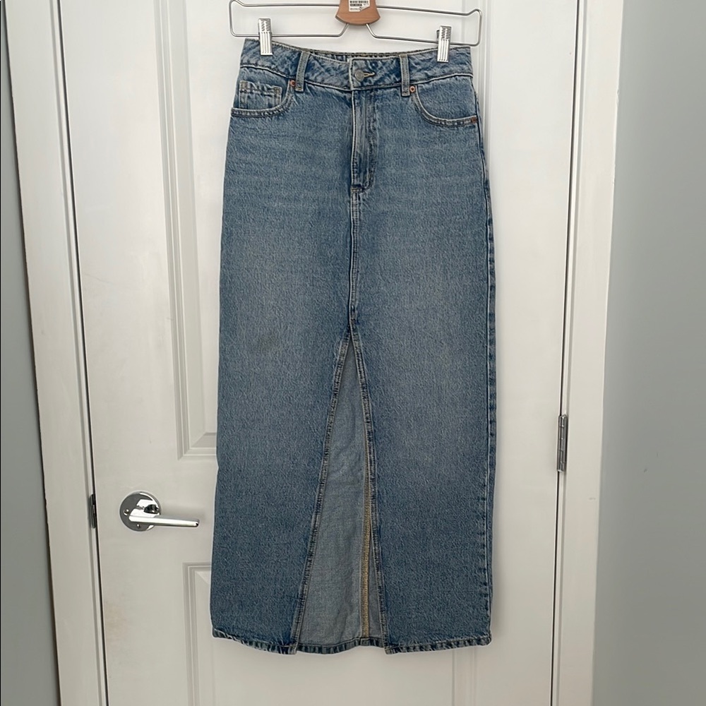 Dynamite Blue Denim Women's midi skirt